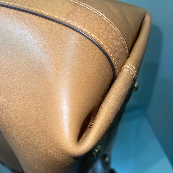 Coach Tan Shoulder Bag with Floral Accents - Picture 7 of 11